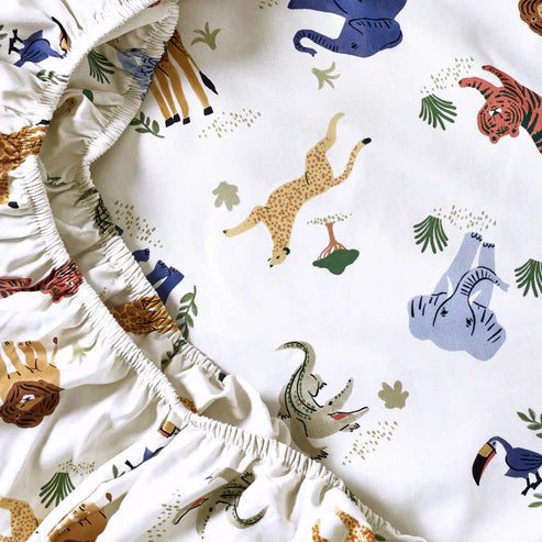 Kabode - Organic Cot Bed Fitted Sheet - Safari