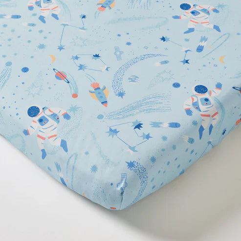 Kabode - Organic Cot Bed Fitted Sheet - Space