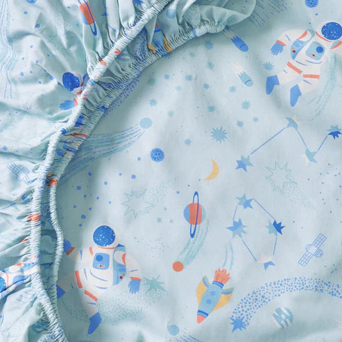 Kabode - Organic Cot Fitted Sheet - Space