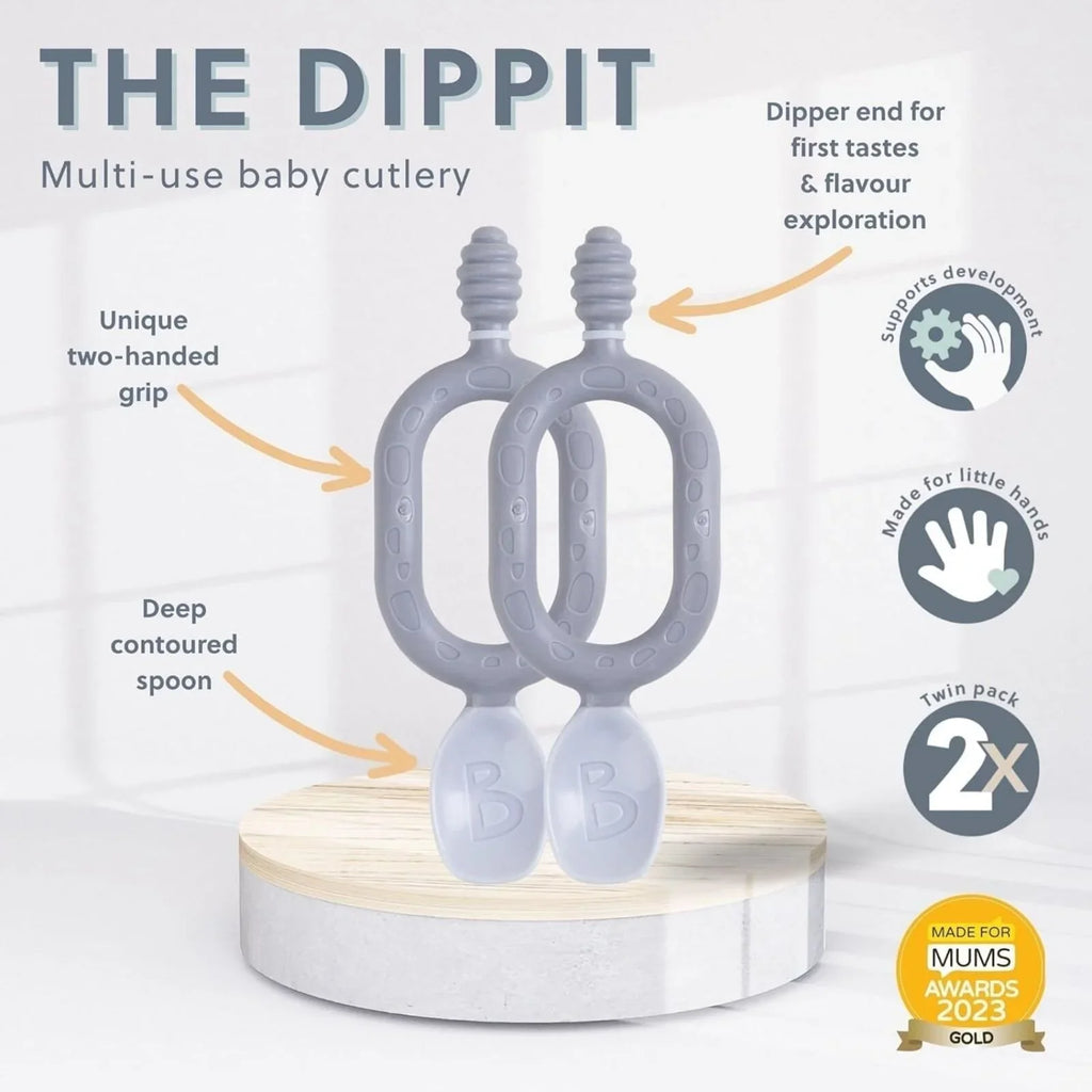 Bibado Dippit Baby Weaning Spoons 6+ months Pack of 2 - Blush