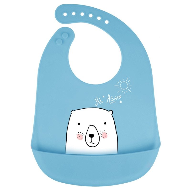 Waterproof Silicone Baby Bib with Pocket | 29cm Feeding Napkin