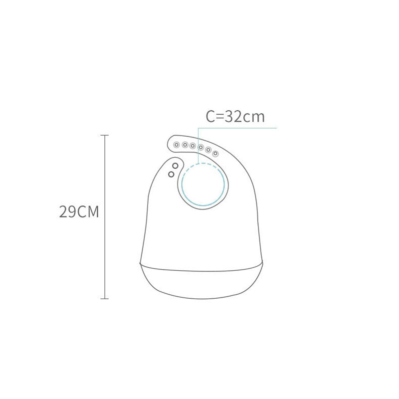 Waterproof Silicone Baby Bib with Pocket | 29cm Feeding Napkin
