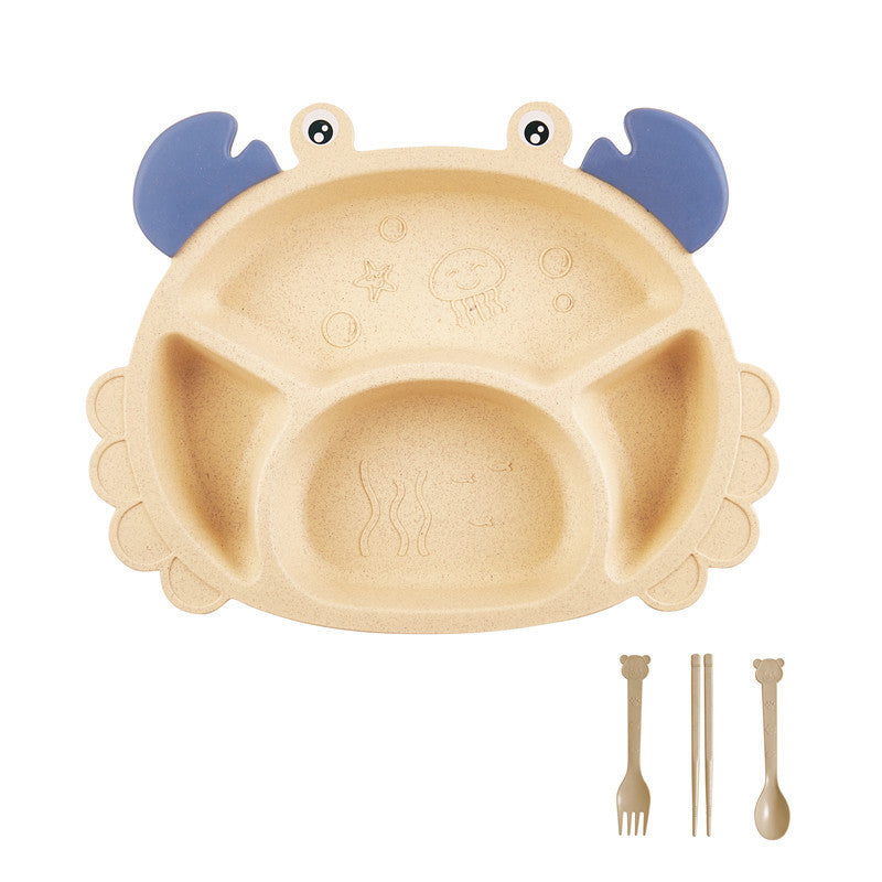 Kraby 6-Piece Crab-Shaped Baby Cutlery Set - BPA-Free Toddler Plate