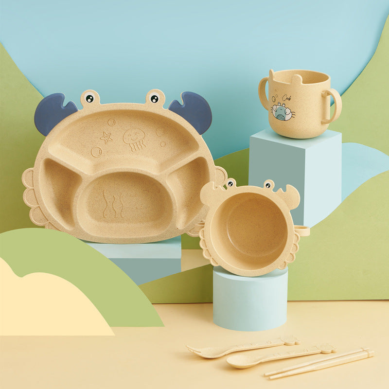 Kraby 6-Piece Crab-Shaped Baby Cutlery Set - BPA-Free Toddler Plate
