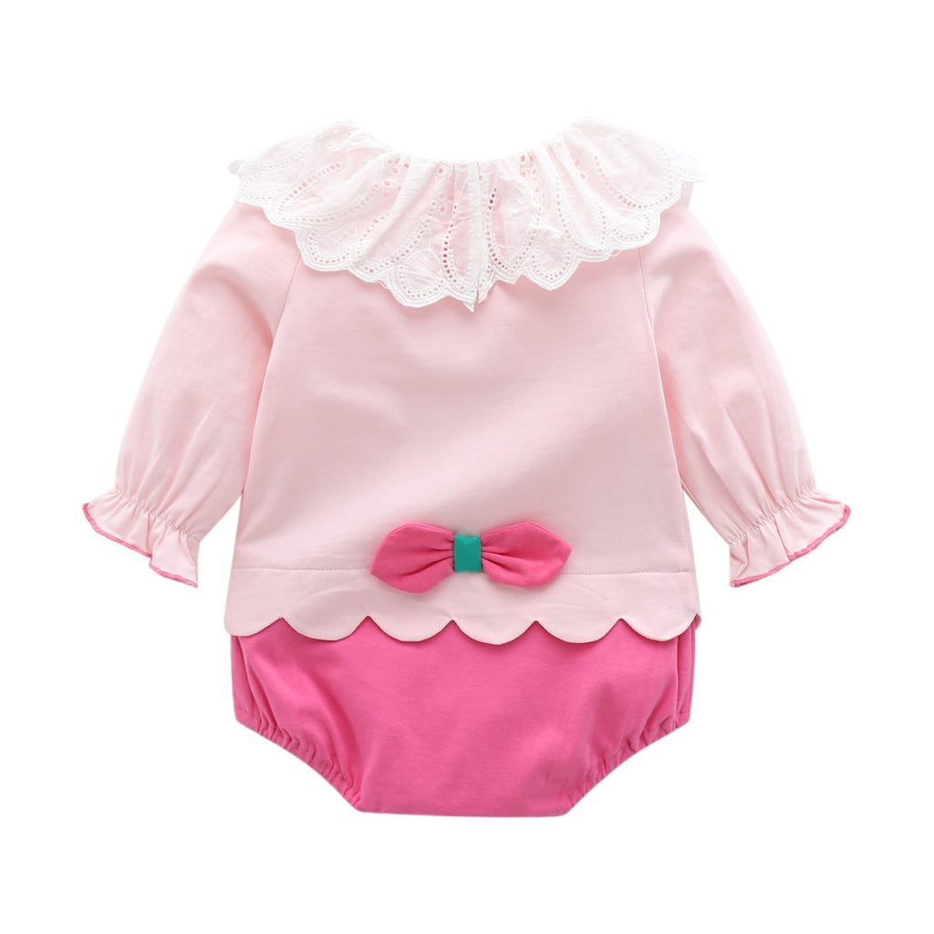 Girls' Strawberry Long-Sleeve Romper For Babies