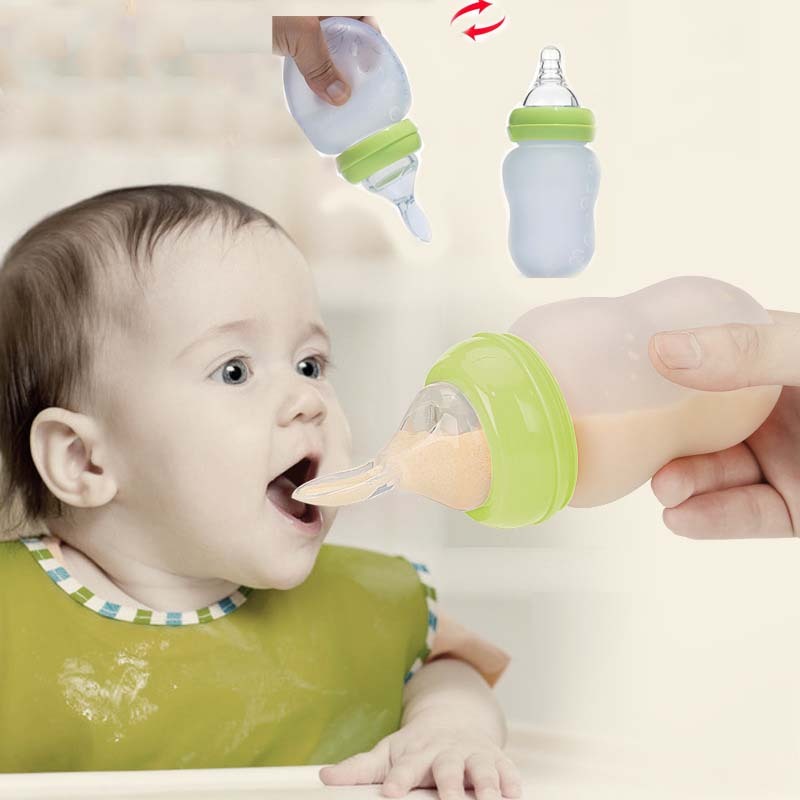 Silicone Baby Spoon Bottle – Wide-Caliber Mess-Free Feeder