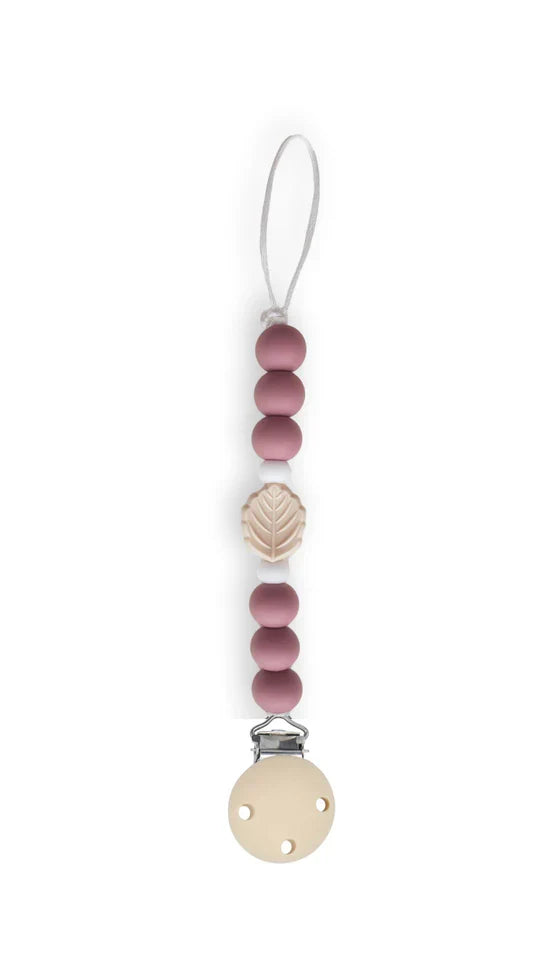 Chewies&more - Silicone Pacifier Teething Clip - Leaf