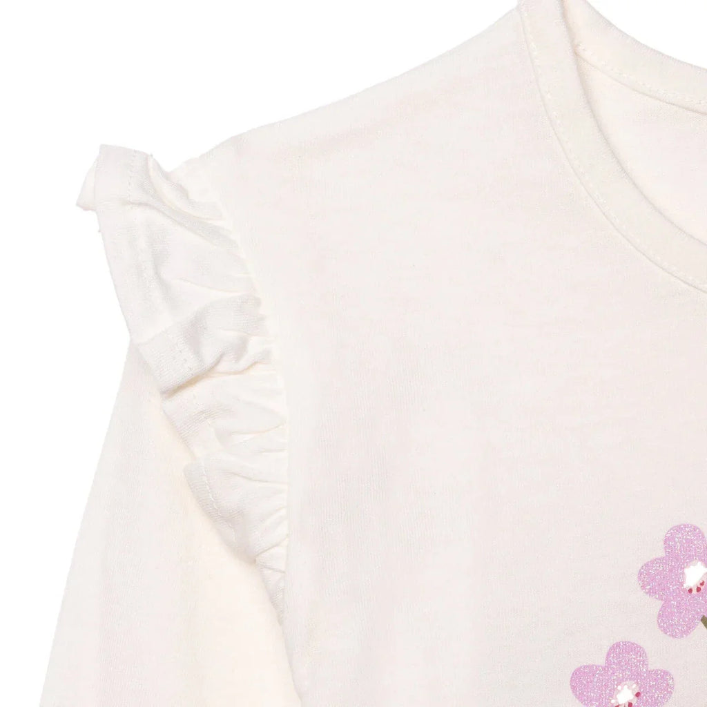 HelloBaby Girls Blouse & Leggings Set Pastel Dreams Crew Neck Full Length Long Sleeve - Ecru