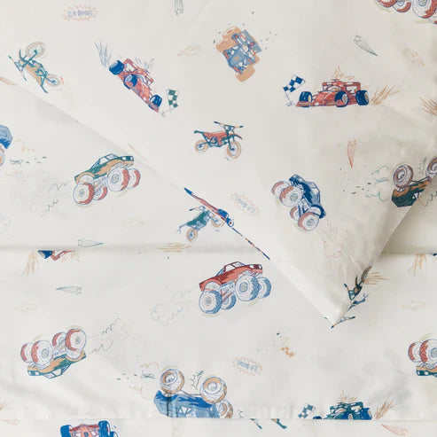 Kabode - Organic Cot Bed Bedding Set - Vehicle