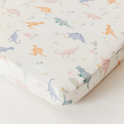 Kabode - Organic Cot Bed Fitted Sheet - Dino