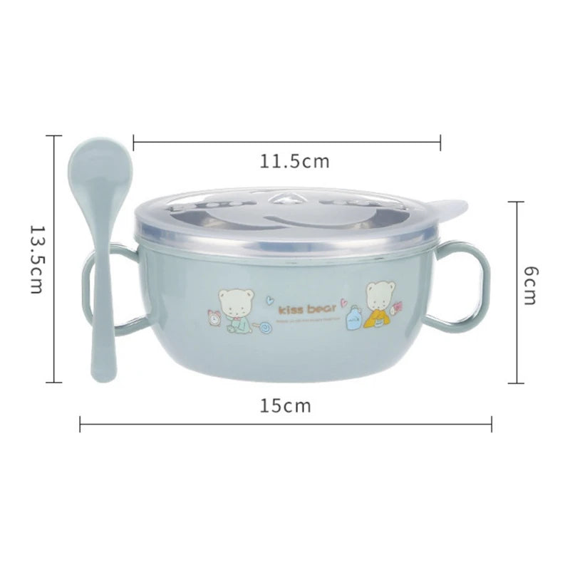 Insulated Baby Bowl Set 300ml - Stainless Steel BPA Free with Spoon