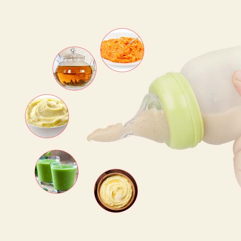 Silicone Baby Spoon Bottle – Wide-Caliber Mess-Free Feeder