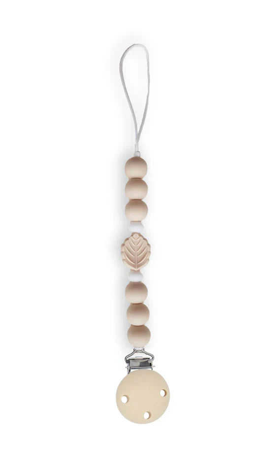 Chewies&more - Silicone Pacifier Teething Clip - Leaf