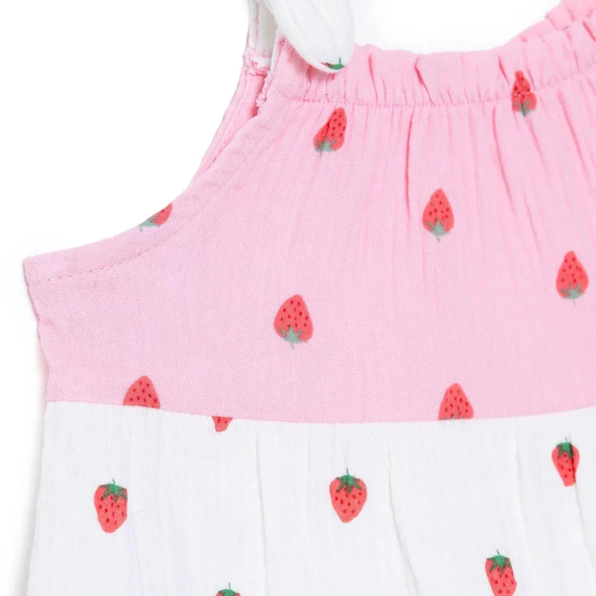 HelloBaby Girls Dress Buttoned Berry Belle Crew Neck Short Sleeve - Pink Printed