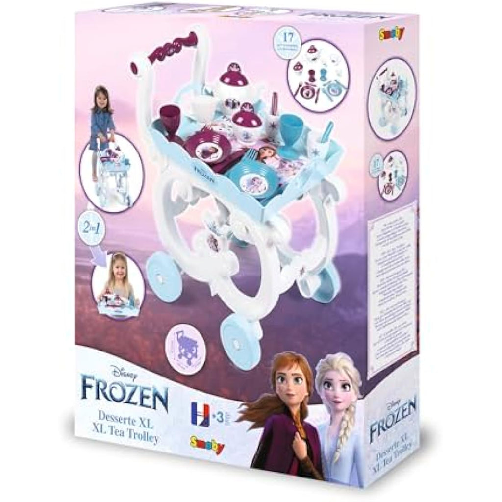 Disney Frozen 2 Pretend Play Kids Toy Tea Trolley Includes 17 Accessories Including Tea Set On Wheels, Play Cutlery and Removable Tray For Children From 3+