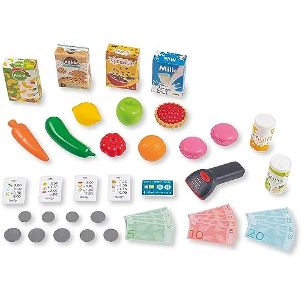Smoby - Supermarket, Children's Shopping Trolley Included, Mechanical Scale, Electronic Functions and 42 Accessories for a full shopping experience, Suitable for kids aged 3 years and over