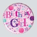 Jumbo Birthday Girl Pink Badge Party Fun Celebration Girls Children Kids