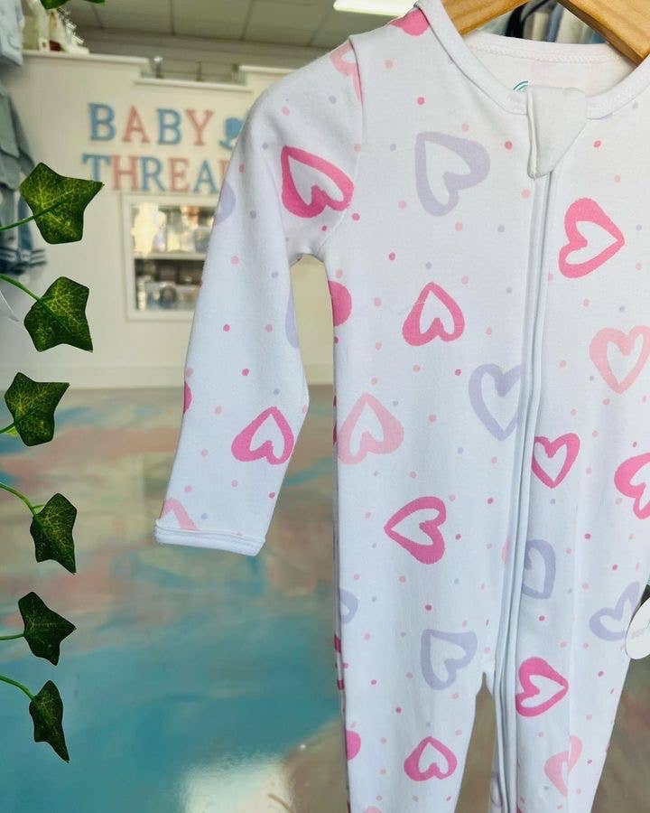 Organic Cotton Sleepsuit-Heart: Heart / 0-3 months