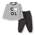 HelloBaby Boys Tracksuit Set Bear Print Lace-up Cool Boy Crew Neck Full Length Long Sleeve - Black Printed