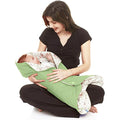 Wallaboo - Baby Blanket Leaf - Soft Blanket - Newborn and Up - Durable Faux Suede and 100% Pure Cotton with Print - Diameter: 85cm - 33 inch - Color: Green