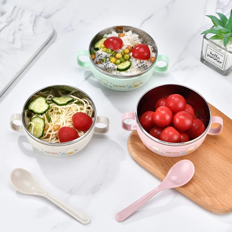 Insulated Baby Bowl Set 300ml - Stainless Steel BPA Free with Spoon