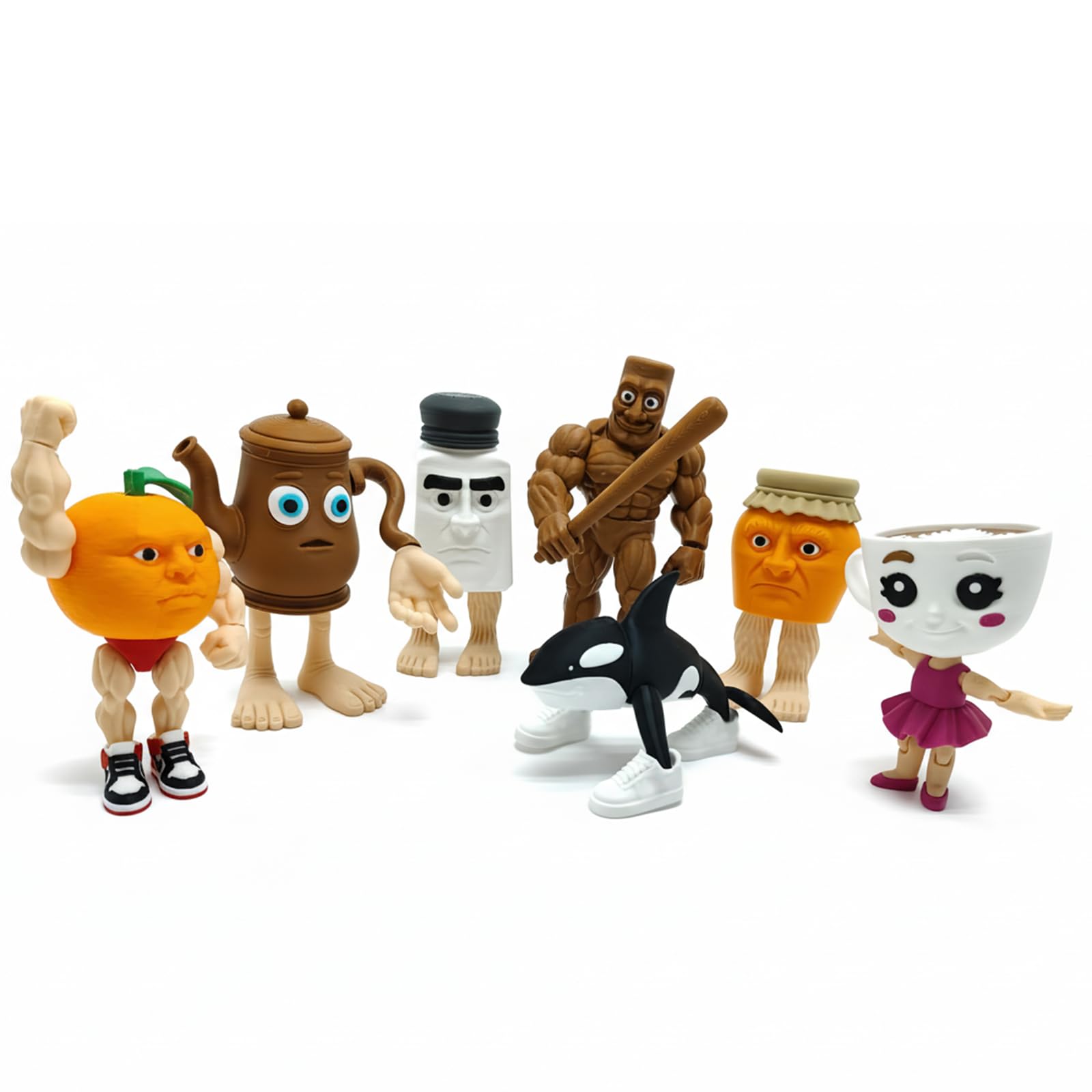 Italian Brainrot Toys, Large Poseable Italian Brainrot Toys, Brainrot Action Figures for Kids, Steal a Brainrot for Fun Desk Display, Collecting & Parent‑Child Playtime Gifts (2Pcs)