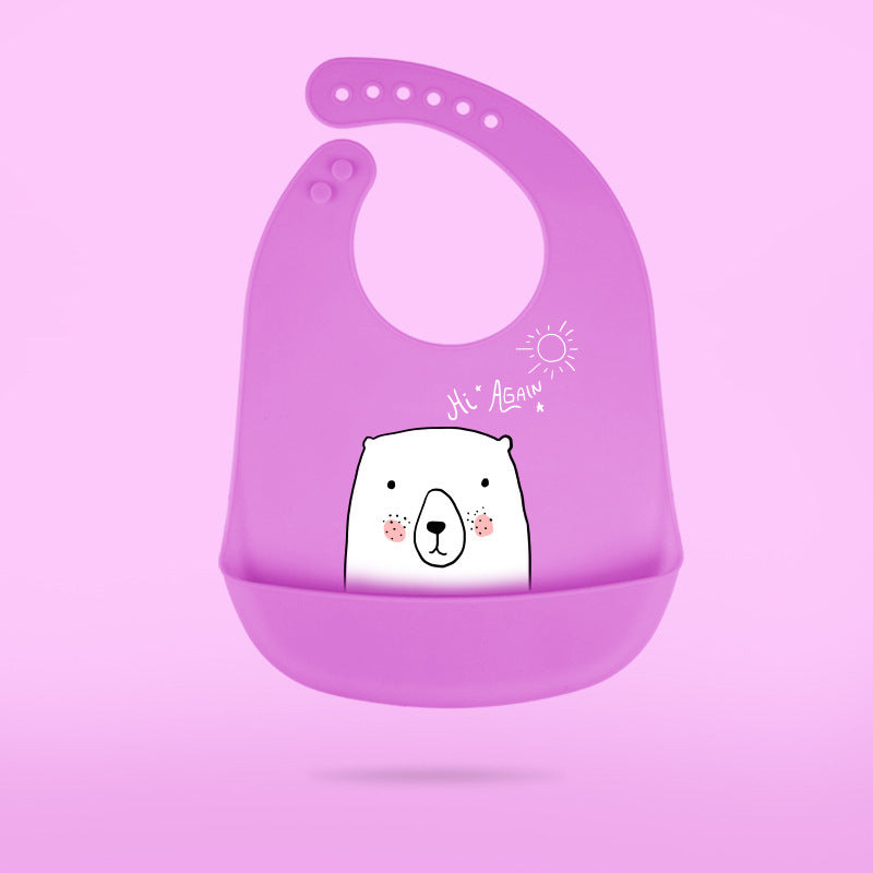 Waterproof Silicone Baby Bib with Pocket | 29cm Feeding Napkin