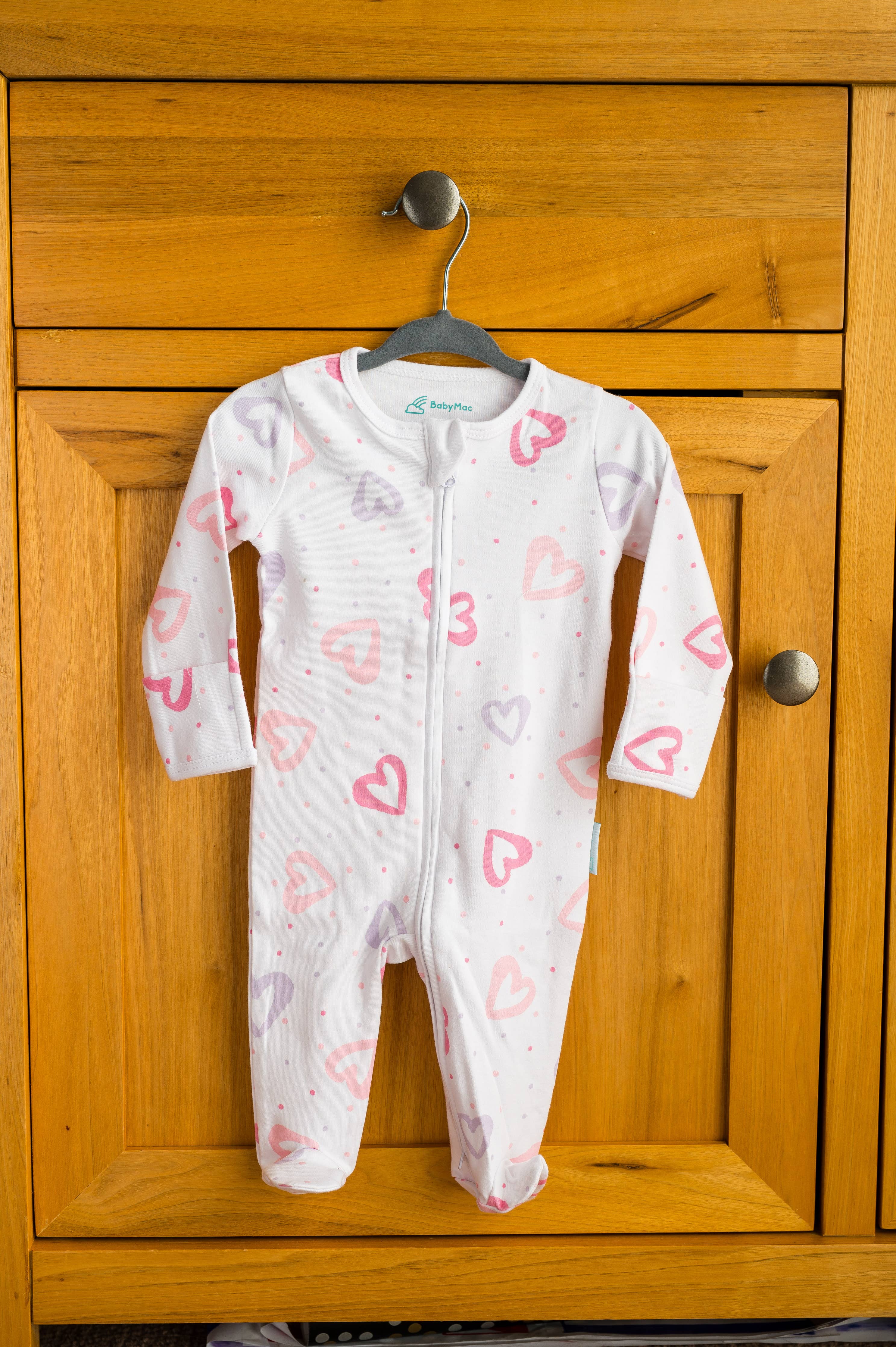 Organic Cotton Sleepsuit-Heart: Heart / 0-3 months