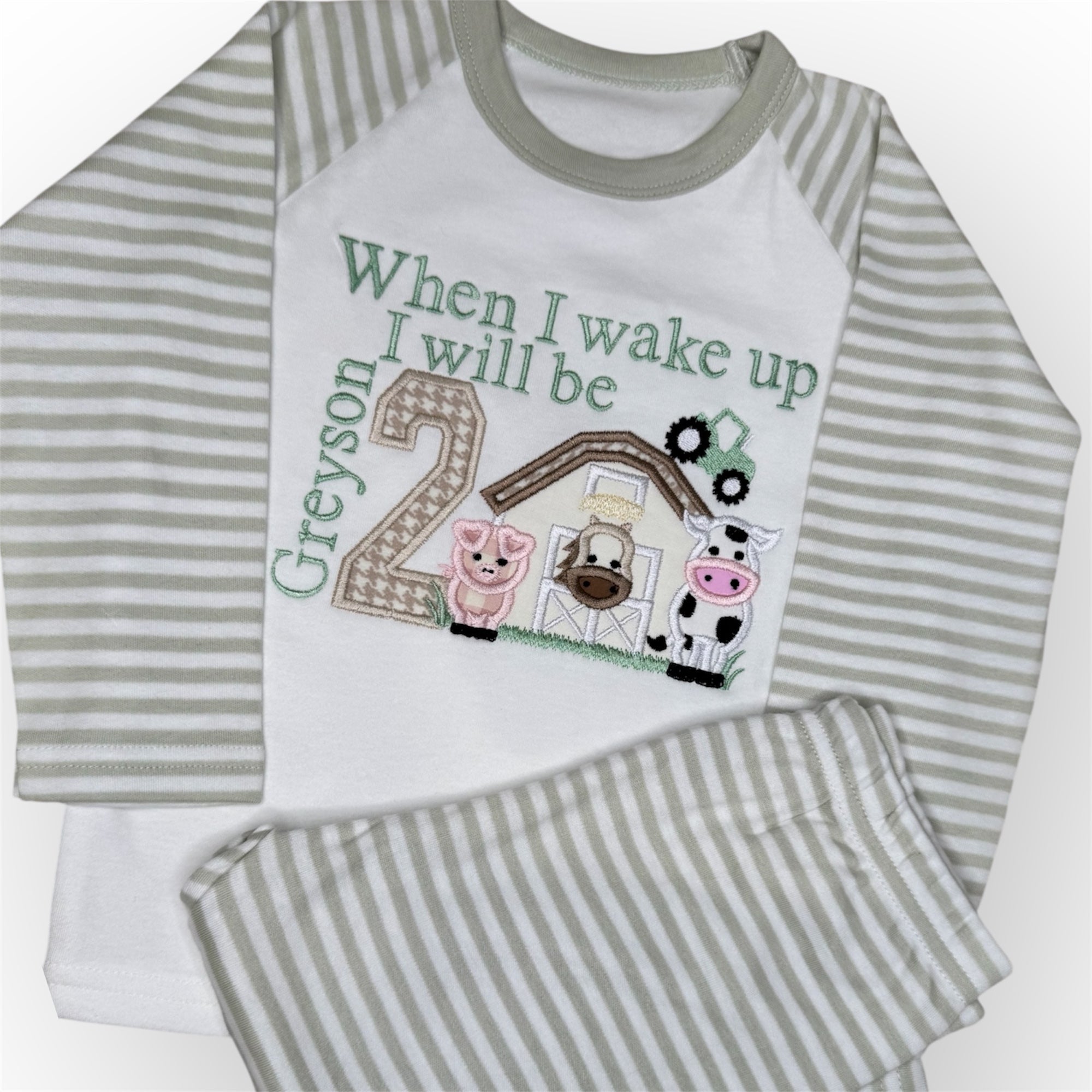 Farm Animals Appliqué Birthday Pjyamas