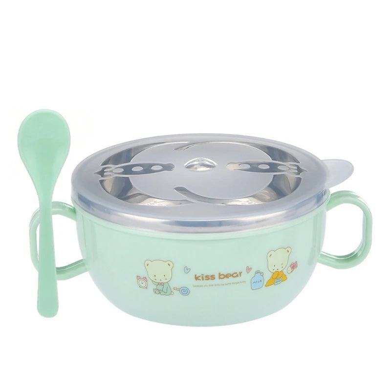 Insulated Baby Bowl Set 300ml - Stainless Steel BPA Free with Spoon