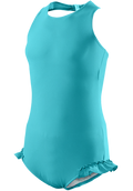 Girl's Halterneck Swimsuit in Tropic Turq