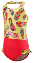 Kes-Vir Girl's Flipflop Halterneck - Marigold/Coral *