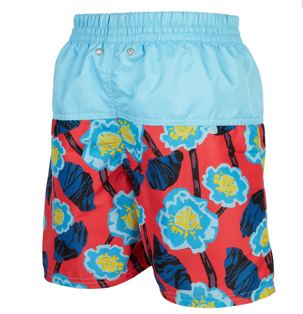 Boy's Board Swim Shorts - Floral Blue *