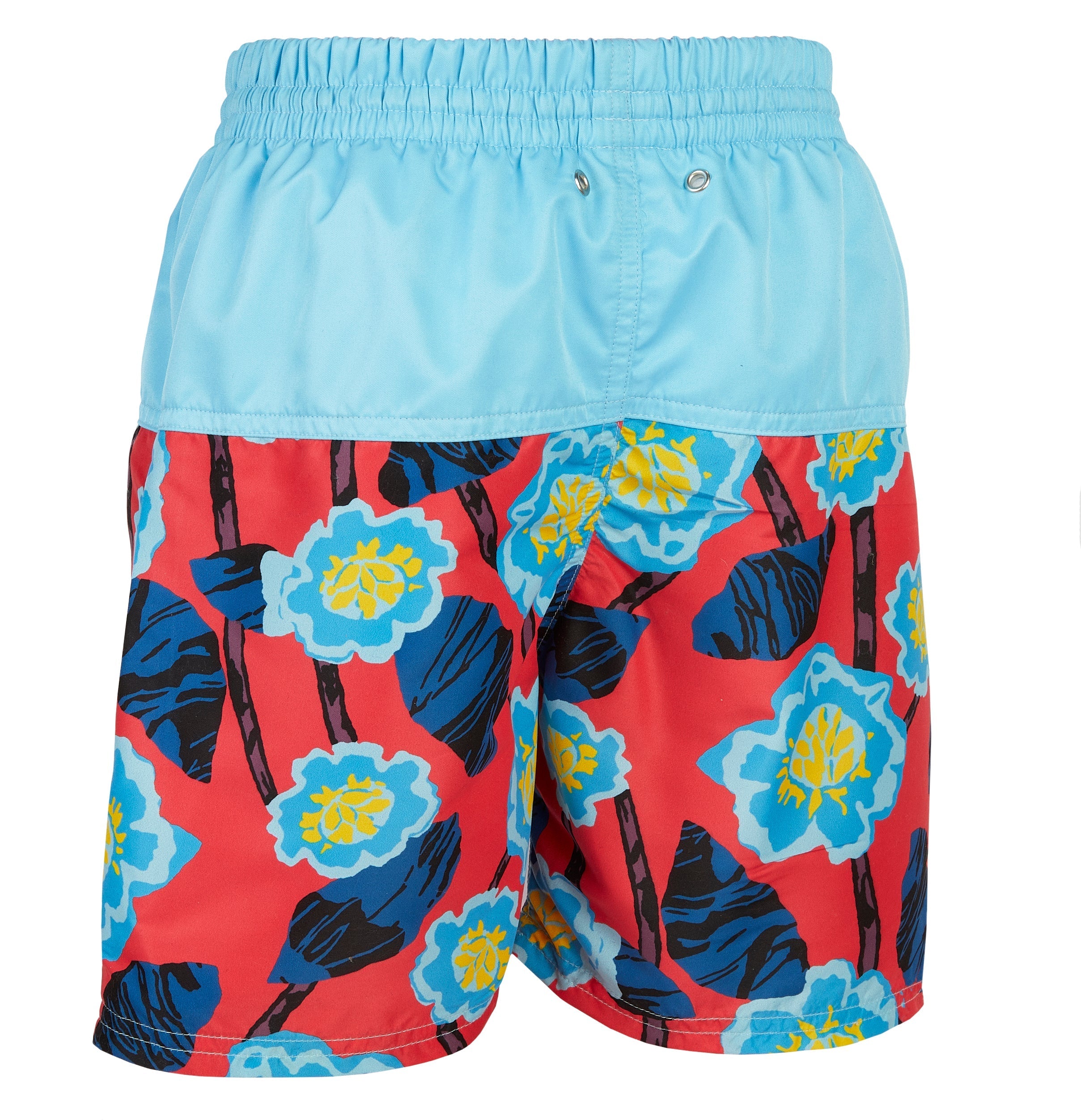 Boy's Board Swim Shorts - Floral Blue