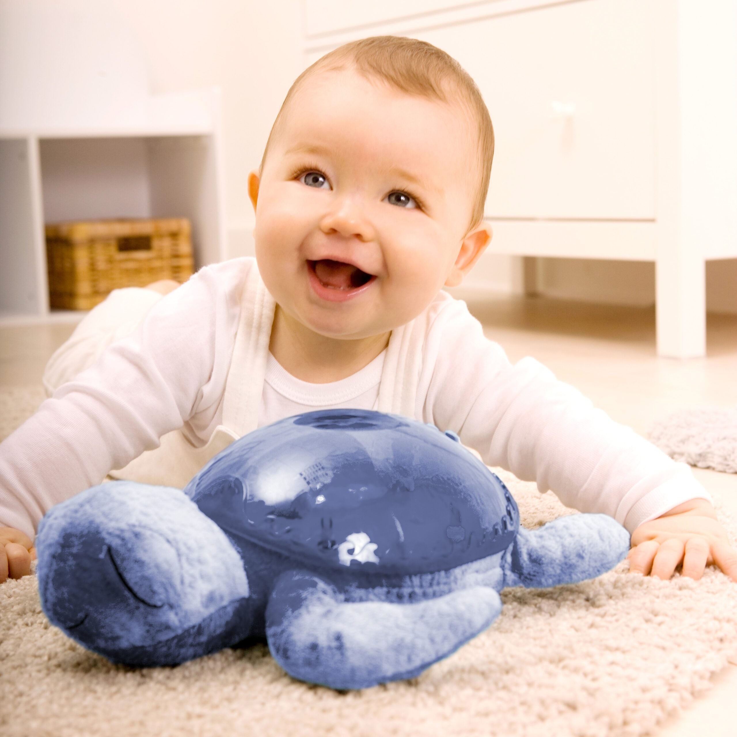 Cloud B Tranquil Turtle Rechargeable Projector Nightlight with White Noise Soothing Sounds - Ocean Blue