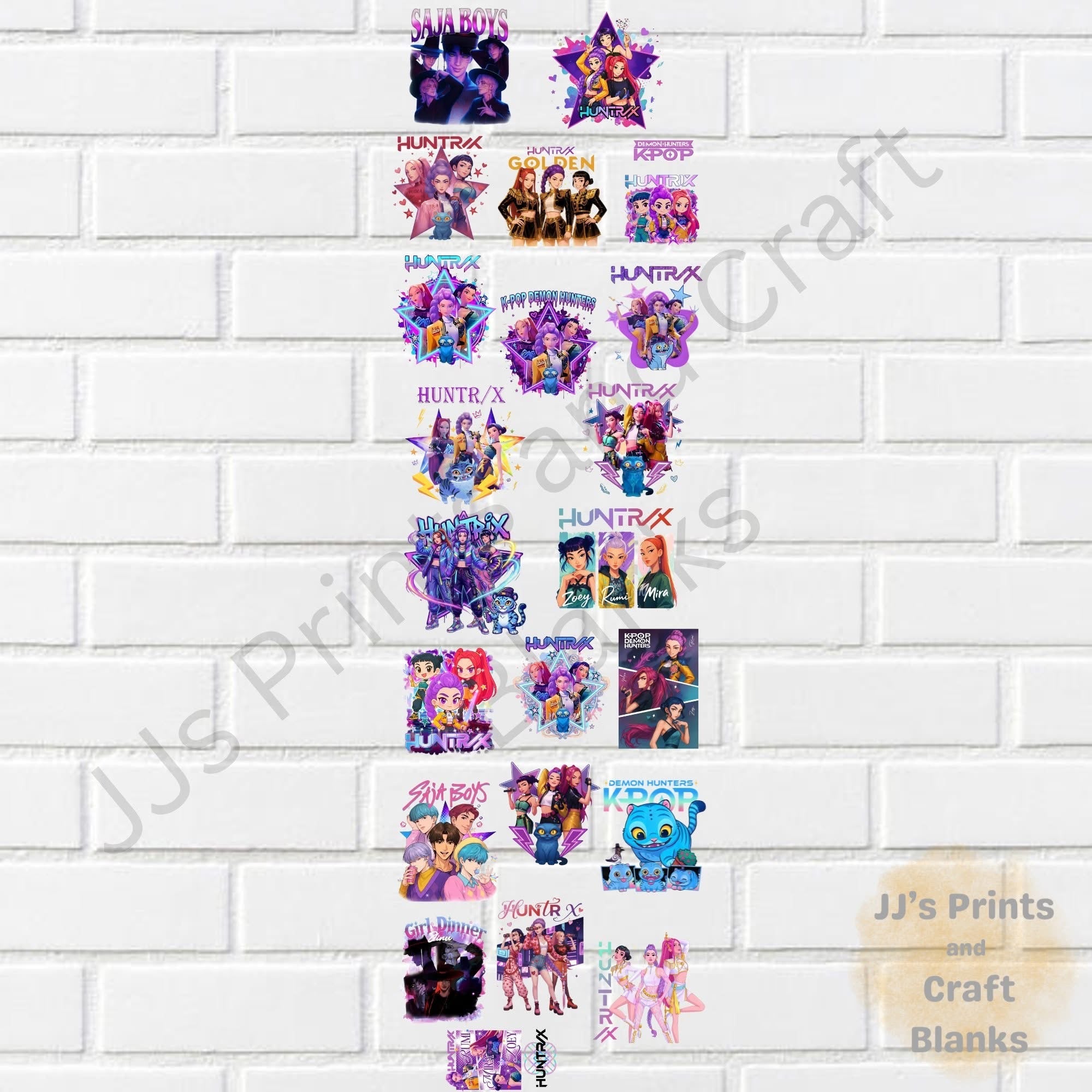 pre made 1m uv dtf hunter gang sheet vol 2