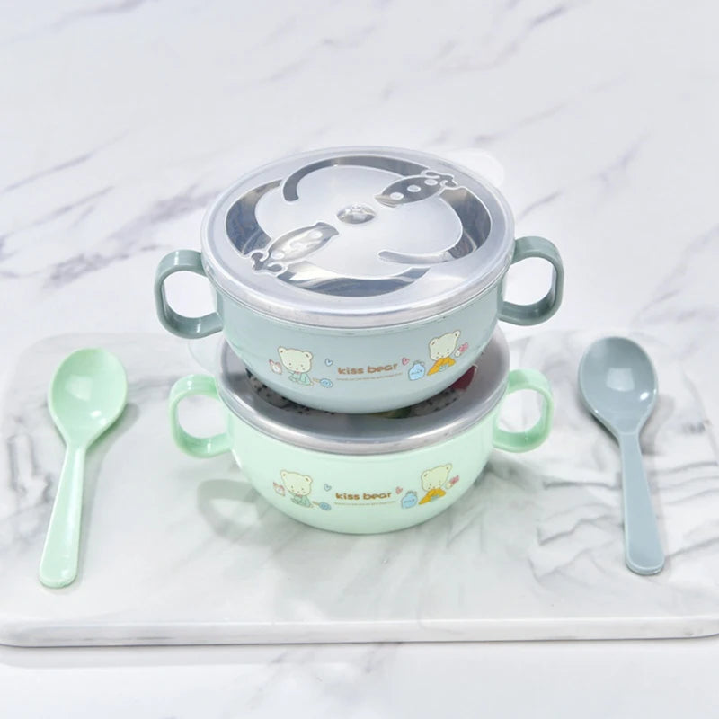 Insulated Baby Bowl Set 300ml - Stainless Steel BPA Free with Spoon