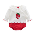 Girls' Strawberry Long-Sleeve Romper For Babies