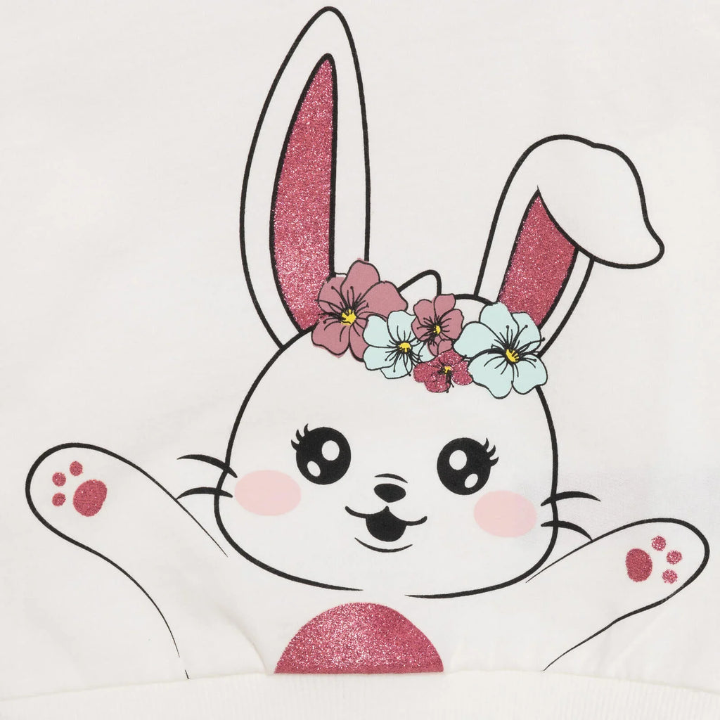 HelloBaby Baby Girl Rabbit Printed Sweatshirt - Ecru