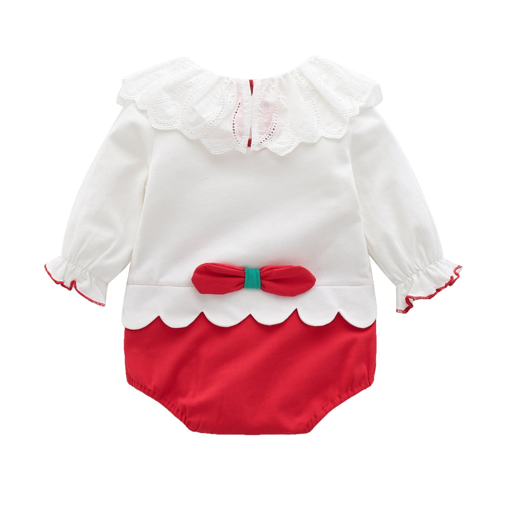 Girls' Strawberry Long-Sleeve Romper For Babies