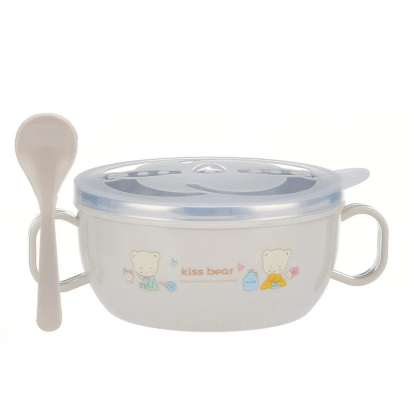 Insulated Baby Bowl Set 300ml - Stainless Steel BPA Free with Spoon