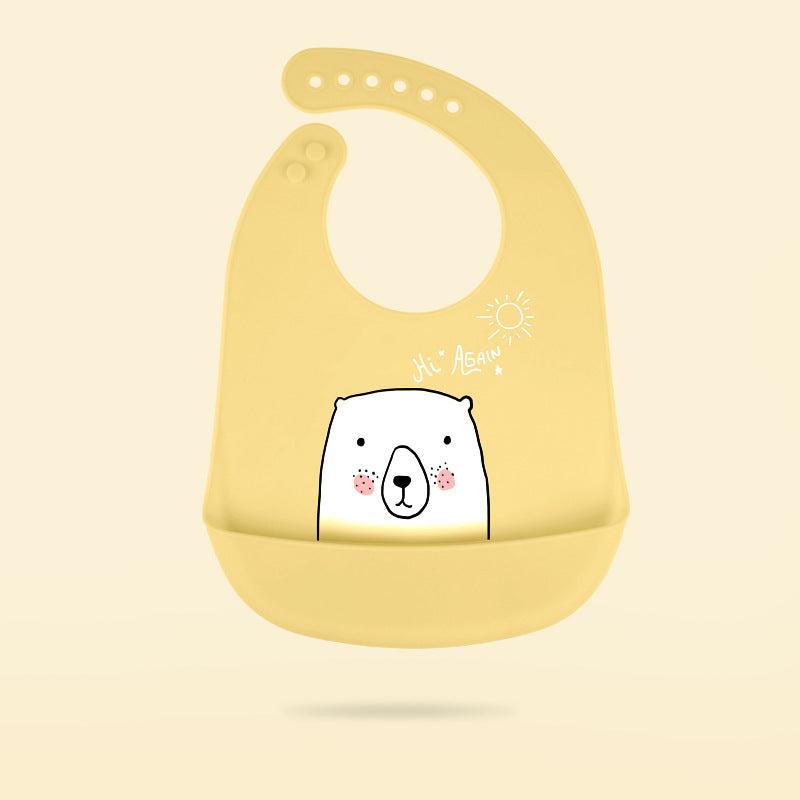 Waterproof Silicone Baby Bib with Pocket | 29cm Feeding Napkin