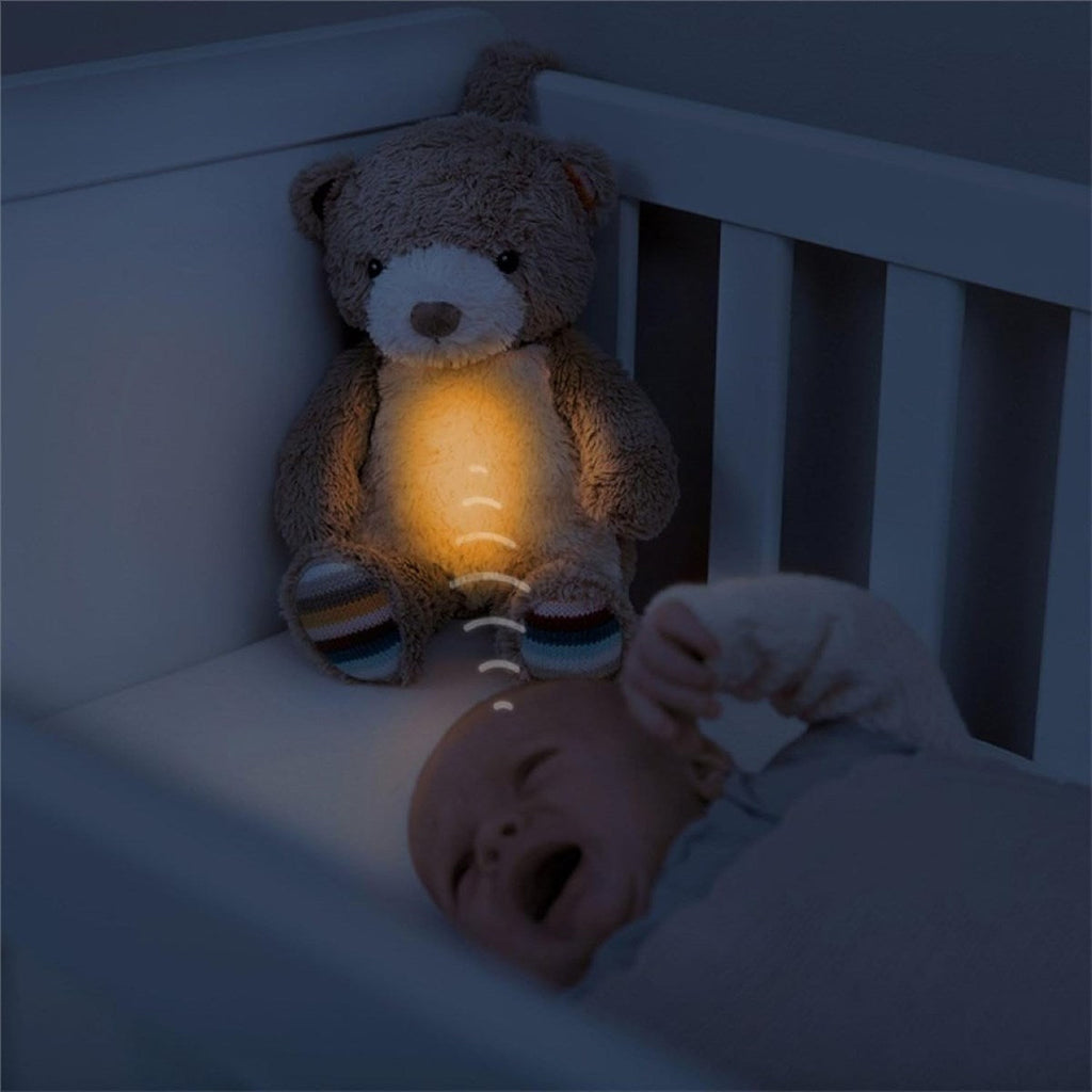 ZAZU Bruno the Bear, Baby Sleep Shusher with Light, Sound, and Voice Recording