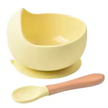 Food Grade Silicone Baby Feeding Bowl Set with Suction Base & Spoon