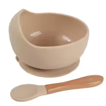Food Grade Silicone Baby Feeding Bowl Set with Suction Base & Spoon