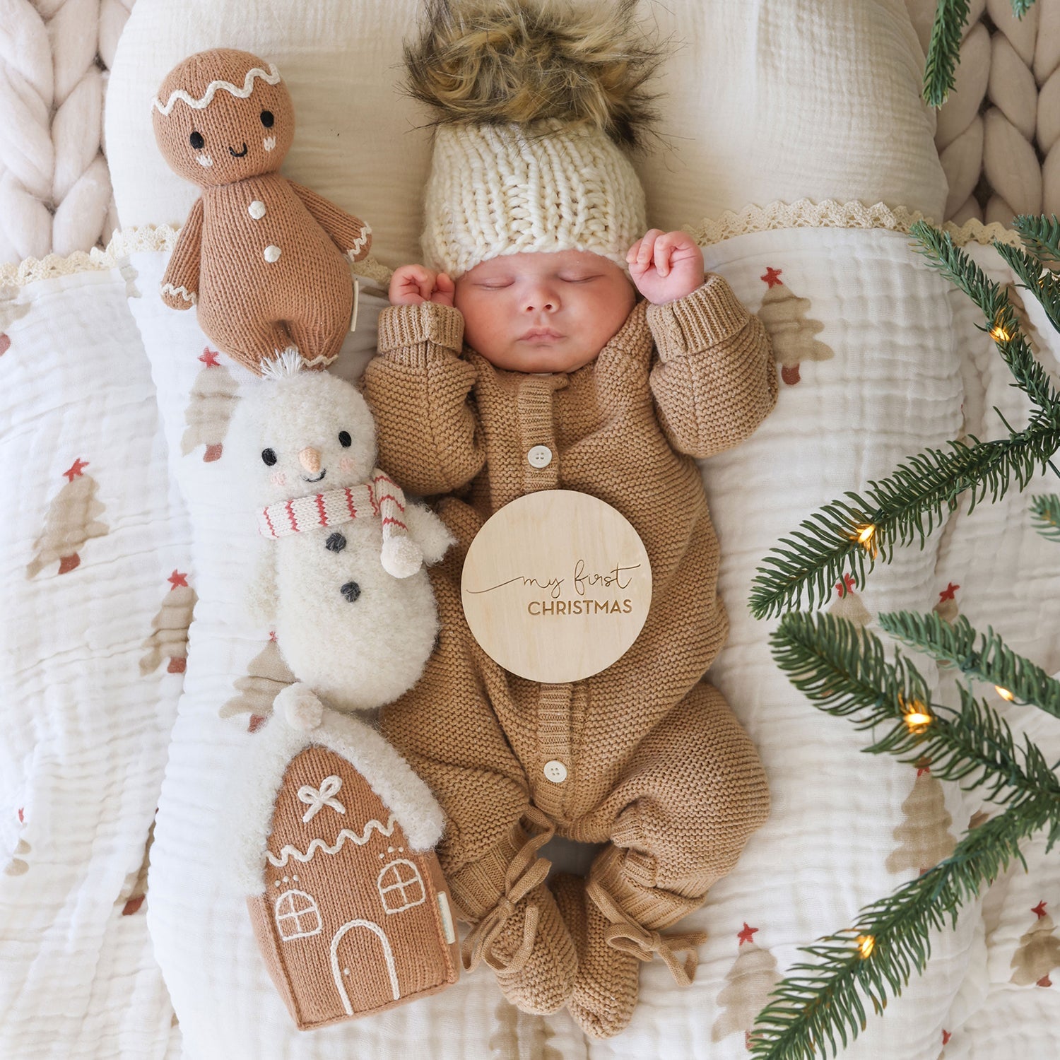 cuddle+kind - Baby Animal Collection - Baby Gingerbread - Icing White