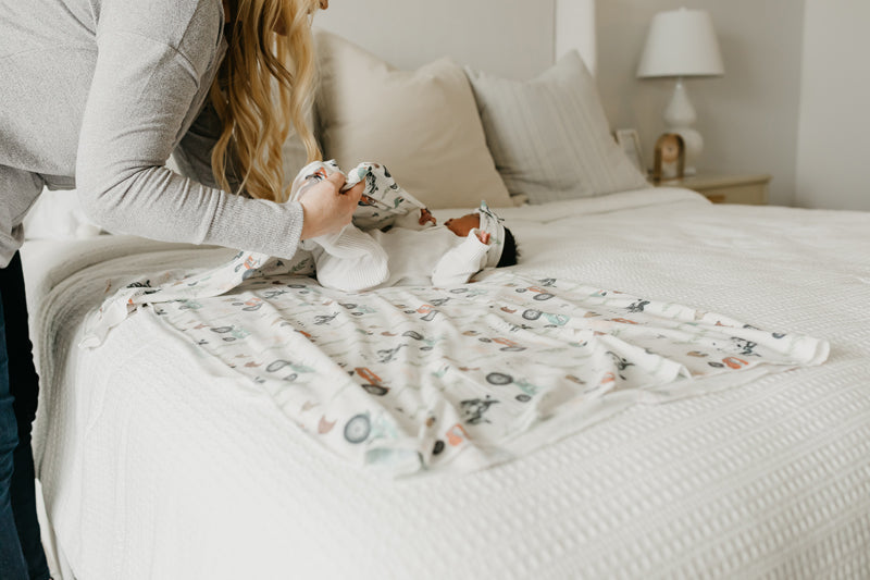 Copper Pearl Knitted Swaddle Blanket Jo
