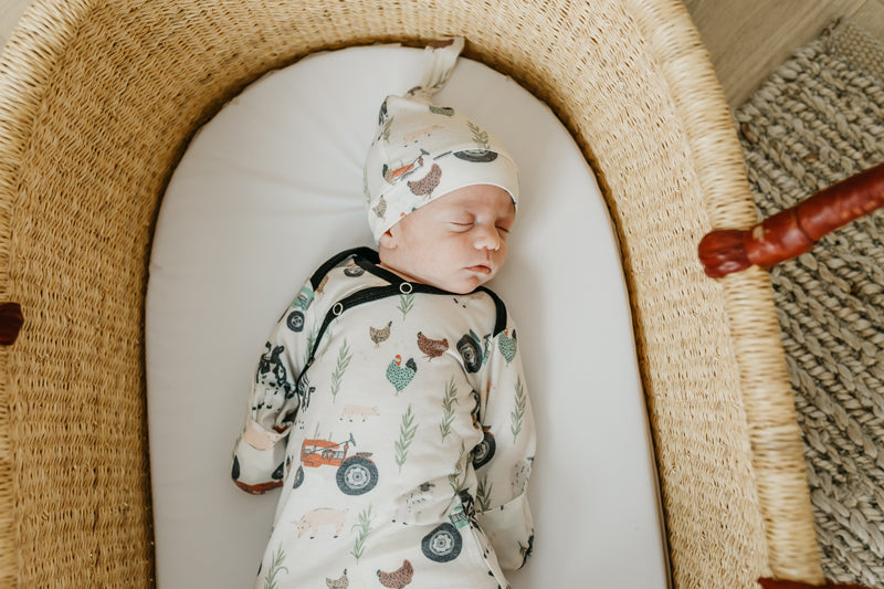 Copper Pearl Top Knot Hat Jo 0-4m