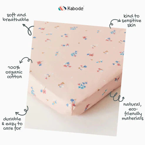 Kabode - Organic Crib Fitted Sheet - Blossom