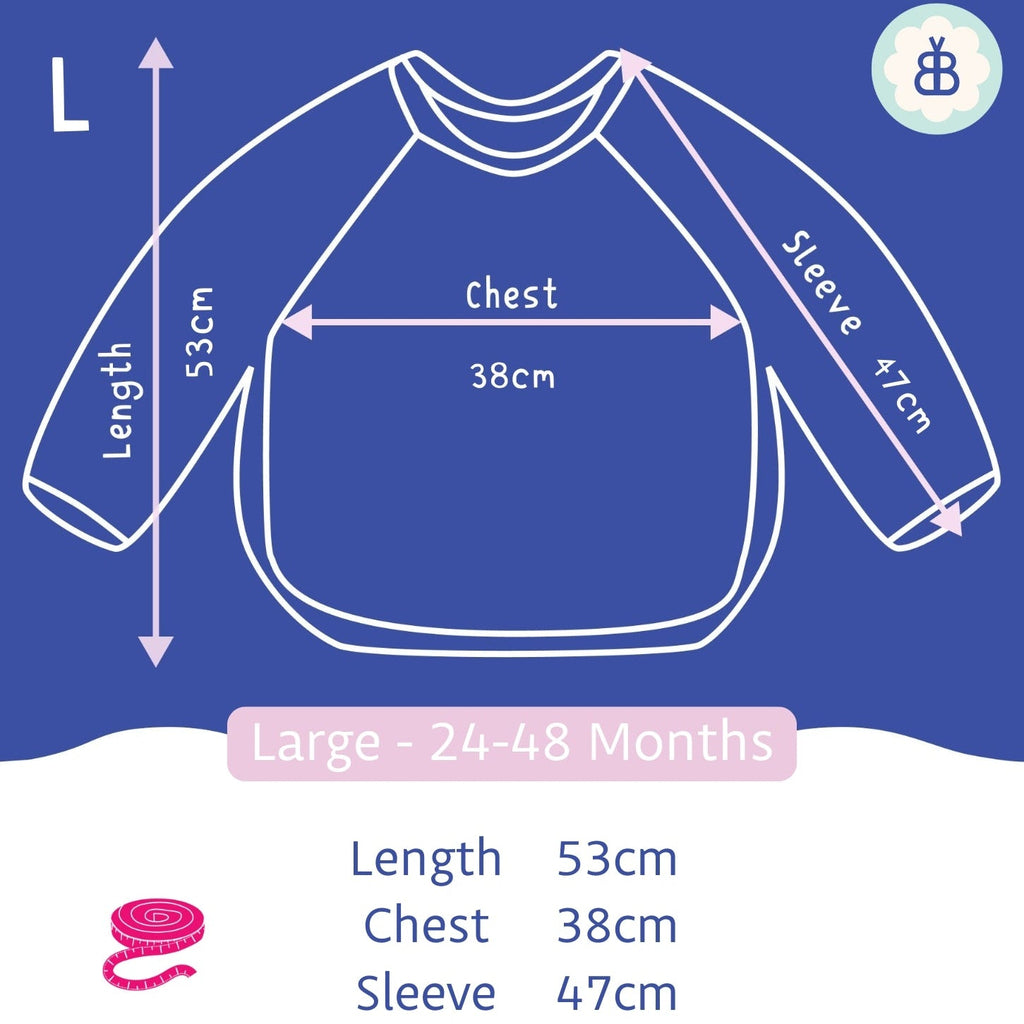 Long Sleeved Baby Bib - Cherry Stripe